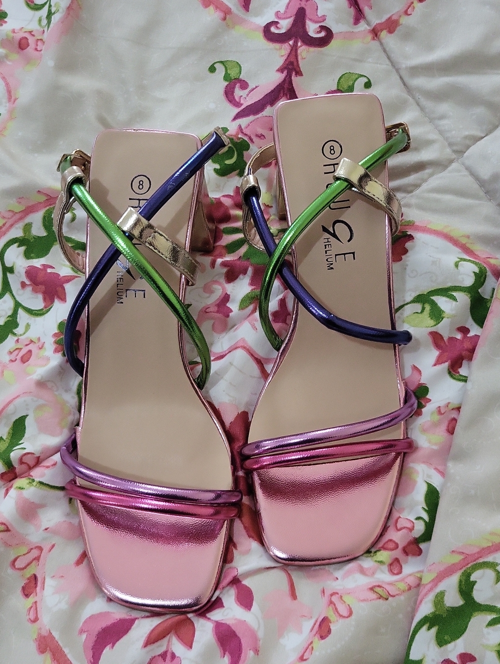 Pink Metallic Multi-Strap Women’s Sandals